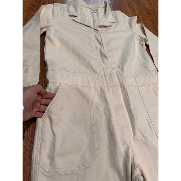 FAHERTY overland twill coverall jumpsuit in natural size XL - Picture 11 of 14